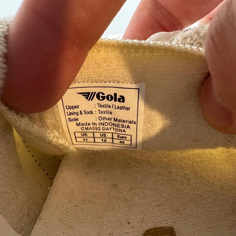 Gola Daytona Mens Retro Sneakers Off White Burgundy‎ Gum CMA592 Size 12